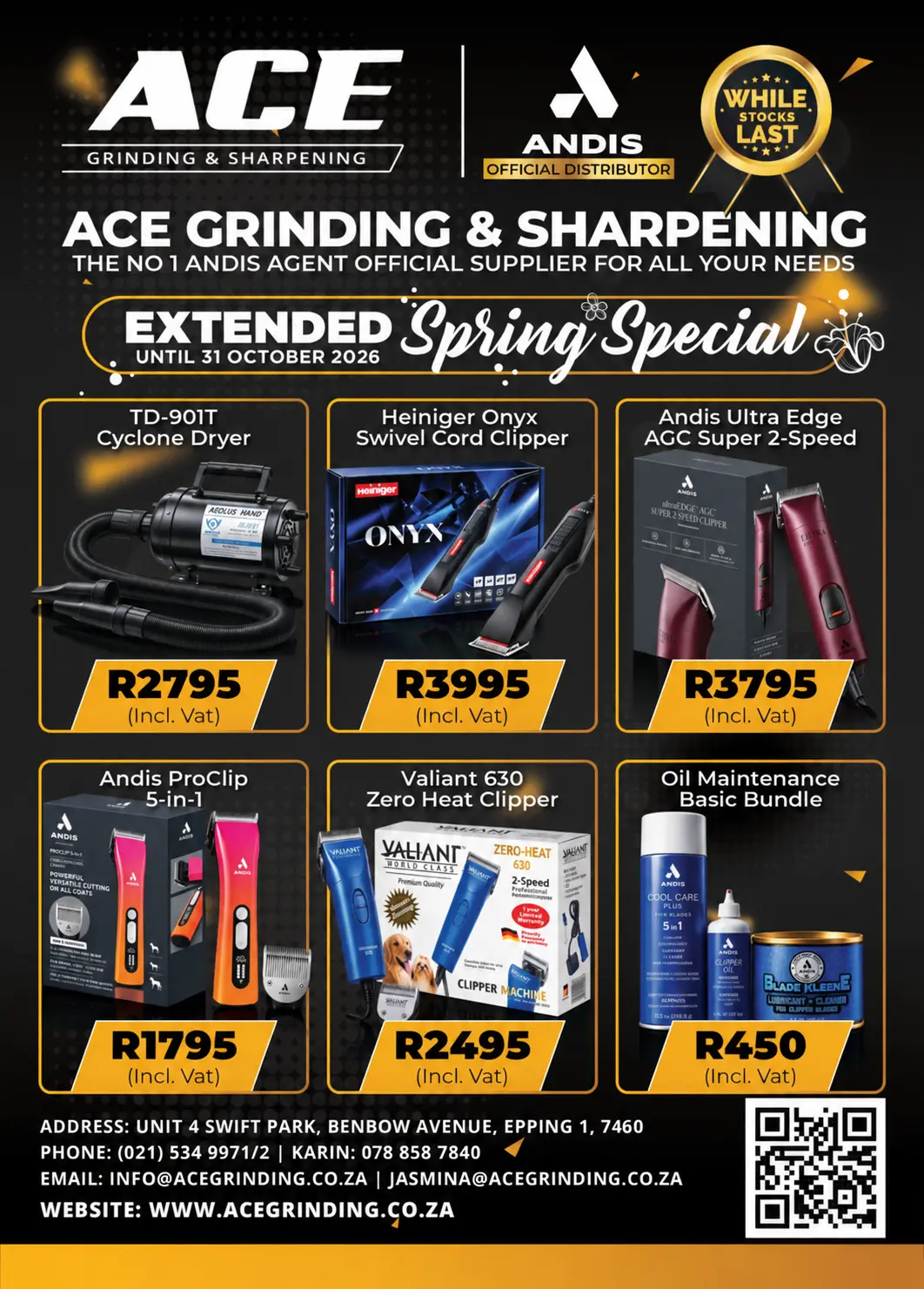 Ace Grinding spring specials extended until 31 October 2026